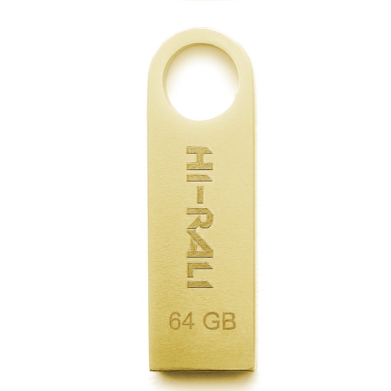Купить ᐈ Кривой Рог ᐈ Низкая цена ᐈ Флеш-накопитель USB 64GB Hi-Rali Shuttle Series Gold (HI-64GBSHGD)