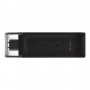 Купить ᐈ Кривой Рог ᐈ Низкая цена ᐈ Флеш-накопитель USB3.2 64GB Type-C Kingston DataTraveler 70 Black (DT70/64GB)