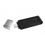 Купить ᐈ Кривой Рог ᐈ Низкая цена ᐈ Флеш-накопитель USB3.2 64GB Type-C Kingston DataTraveler 70 Black (DT70/64GB)