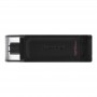 Купить ᐈ Кривой Рог ᐈ Низкая цена ᐈ Флеш-накопитель USB3.2 128GB Type-C Kingston DataTraveler 70 Black (DT70/128GB)