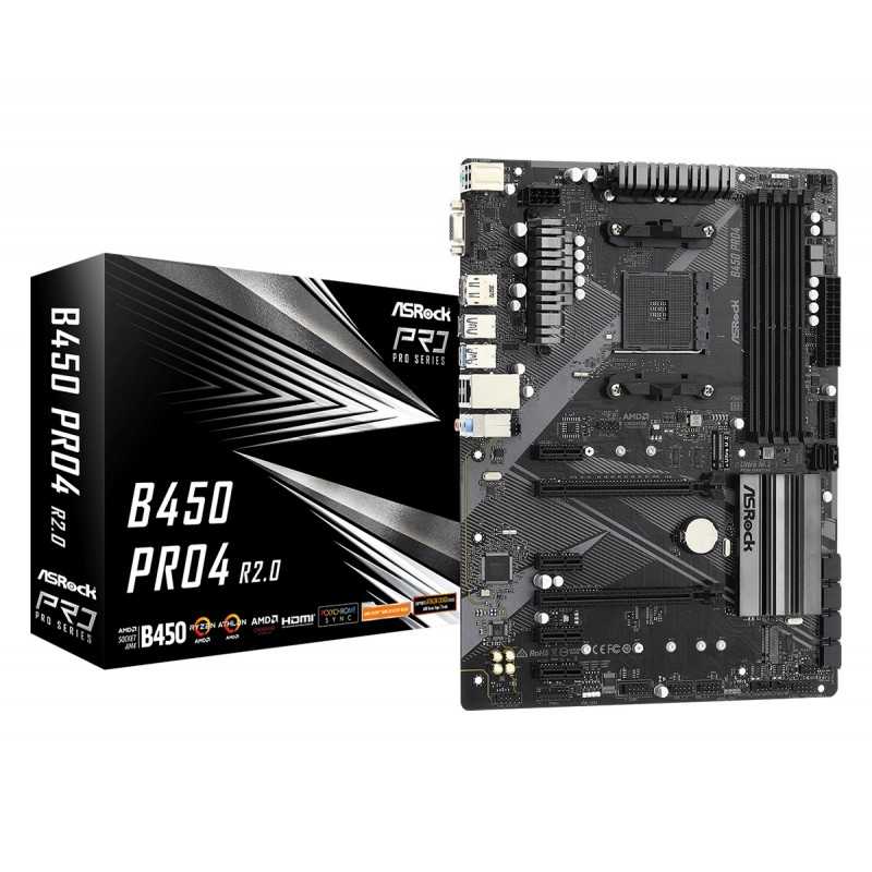 Купить ᐈ Кривой Рог ᐈ Низкая цена ᐈ Материнская плата ASRock B450 Pro4 R2.0 Socket AM4