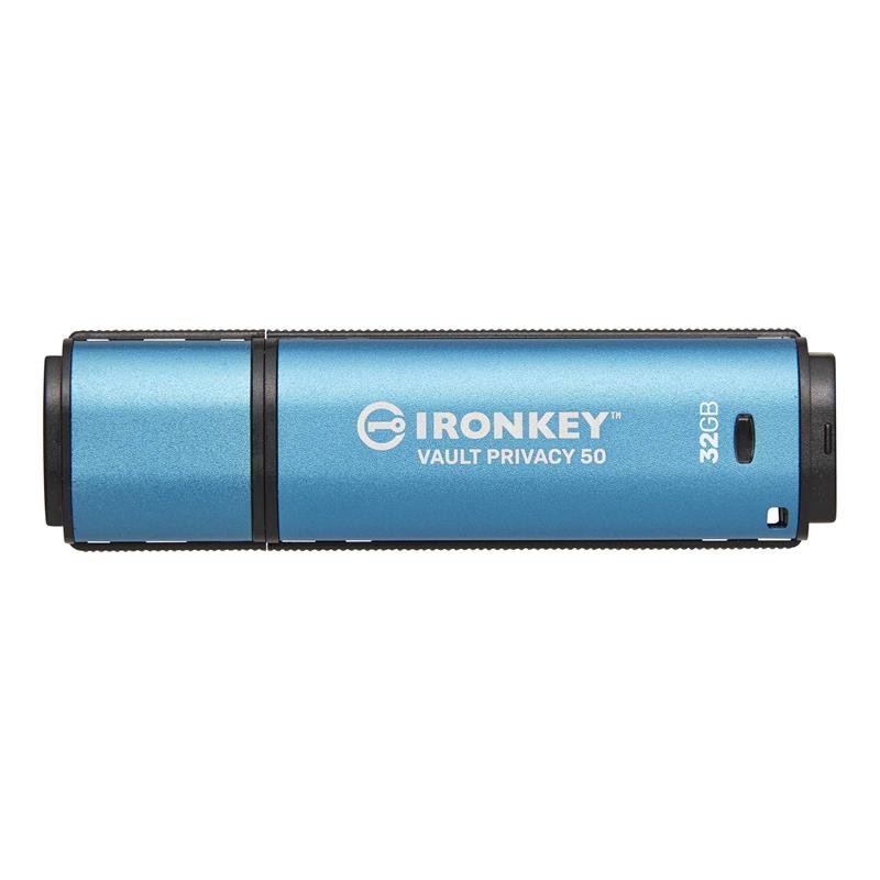 Купить ᐈ Кривой Рог ᐈ Низкая цена ᐈ Флеш-накопитель USB3.2 32GB Kingston IronKey Vault Privacy 50 Type-A Blue (IKVP50/32GB)