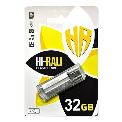 Купить ᐈ Кривой Рог ᐈ Низкая цена ᐈ Флеш-накопитель USB 32GB Hi-Rali Corsair Series Silver (HI-32GBCORSL)