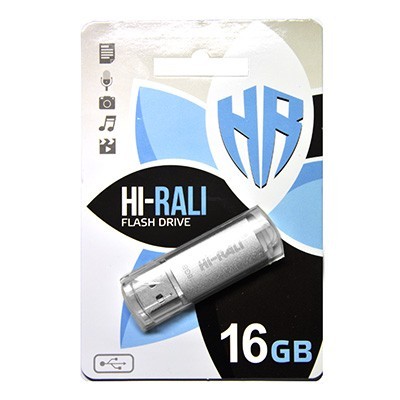 Купить ᐈ Кривой Рог ᐈ Низкая цена ᐈ Флеш-накопитель USB 16GB Hi-Rali Rocket Series Silver (HI-16GBVCSL)