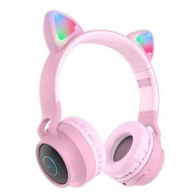 Купить ᐈ Кривой Рог ᐈ Низкая цена ᐈ Bluetooth-гарнитура Hoco W27 Cat Ear Pink (W27P)