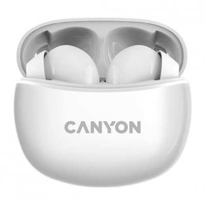 Купить ᐈ Кривой Рог ᐈ Низкая цена ᐈ Bluetooth-гарнитура Canyon TWS-5 White (CNS-TWS5W)