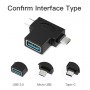 Адаптер Vention USB - USB Type-C + micro USB V 3.0 (F/M) Black (CDIB0)