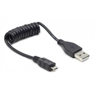 Купить ᐈ Кривой Рог ᐈ Низкая цена ᐈ Кабель Cablexpert USB - micro USB V 2.0 (M/M), 0.6 м, спиральный (CC-mUSB2C-AMBM-0.6M)