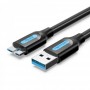 Купить ᐈ Кривой Рог ᐈ Низкая цена ᐈ Кабель Vention USB - micro USB Type-B (M/M), PVC Round nickel-plated, 1.5 м, Black (COPBG)