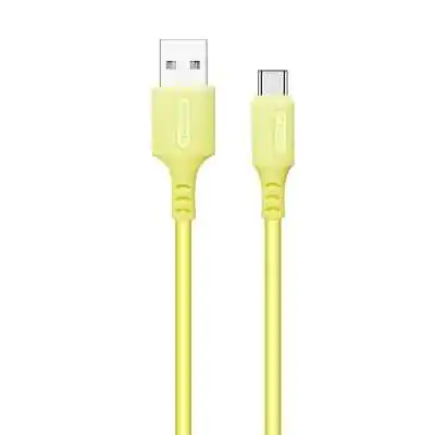 Кабель ColorWay USB - USB Type-C (M/M), soft silicone, 2.4 А, 1 м, Yellow (CW-CBUC043-Y)