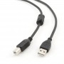 Купить ᐈ Кривой Рог ᐈ Низкая цена ᐈ Кабель Cablexpert USB - USB Type-B V 2.0 (M/M), 3.0 м, Ферритовый фильтр, черный (CCF-USB2-A