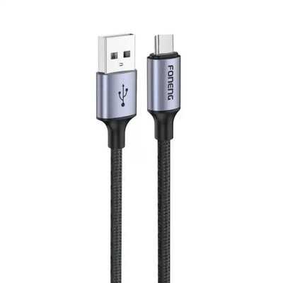 Купить ᐈ Кривой Рог ᐈ Низкая цена ᐈ Кабель Foneng X95 Metal Head Braided Cable USB - USB-C 3A 1.2м Black (X95-CA-TC)