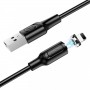 Купить ᐈ Кривой Рог ᐈ Низкая цена ᐈ Кабель Borofone BX41 USB - Lightning, 1 м, магнитный, Black (BX41LB)