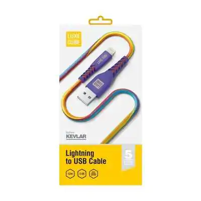 Кабель Luxe Cube Kevlar USB-Lightning, 1.2м, райдужний (8886668686341)
