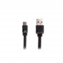Кабель Cablexpert (CCPB-C-USB-10BK) USB 2.0 A - USB Type-C, преміум, плоский, 2.4А, 1м, чорний