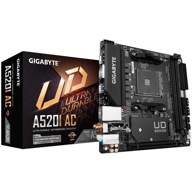 Купить ᐈ Кривой Рог ᐈ Низкая цена ᐈ Материнская плата Gigabyte A520I AC Socket AM4