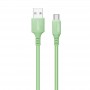 Кабель ColorWay USB - USB Type-C (M/M), soft silicone, 2.4 А, 1 м, Green (CW-CBUC042-GR)