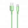 Кабель ColorWay USB - USB Type-C (M/M), soft silicone, 2.4 А, 1 м, Green (CW-CBUC042-GR)