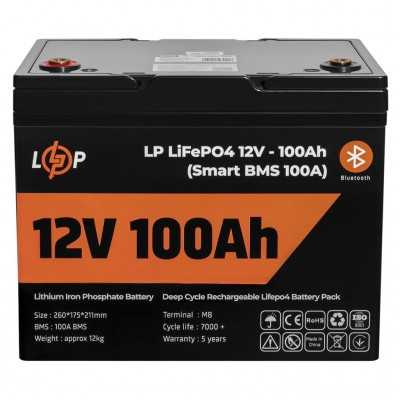 Купить ᐈ Кривой Рог ᐈ Низкая цена ᐈ Аккумуляторная батарея LogicPower 12V 100 AH (1280Wh) для ИБП (Smart BMS 100А) LiFePO4