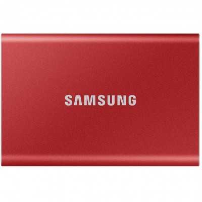 Купить ᐈ Кривой Рог ᐈ Низкая цена ᐈ Накопитель внешний SSD 2.5" USB 1.0TB Samsung T7 Red (MU-PC1T0R/WW)