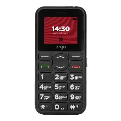 Купить ᐈ Кривой Рог ᐈ Низкая цена ᐈ Мобильный телефон Ergo R181 Dual Sim Black; 1.77" (160х120) TFT / кнопочный моноблок / Sprea