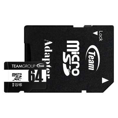 Купить Карта памяти MicroSDHC 64GB UHS-I Class 10 Team Black + SD-adapter (TUSDX64GCL10U03) Кривой Рог