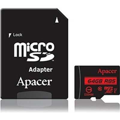 Купить Карта памяти MicroSDHXC 64GB UHS-I Class 10 Apacer + SD adapter (AP64GMCSX10U5-R) Кривой Рог