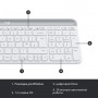 Купить ᐈ Кривой Рог ᐈ Низкая цена ᐈ Комплект (клавиатура, мышь) беспроводной Logitech MK470 White USB (920-009205)
