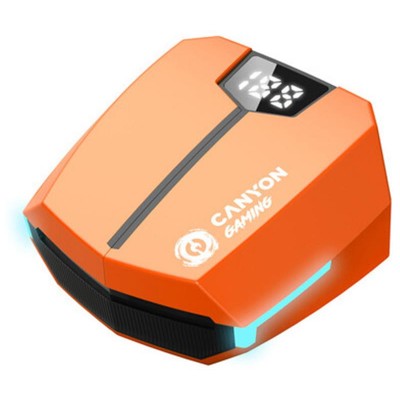 Купить ᐈ Кривой Рог ᐈ Низкая цена ᐈ Bluetooth-гарнитура Canyon Doublebee GTWS-2 Gaming Orange (CND-GTWS2O)