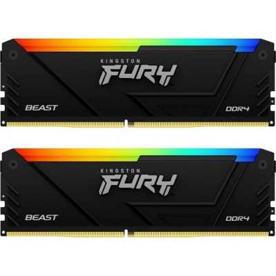 Купить ᐈ Кривой Рог ᐈ Низкая цена ᐈ Модуль памяти DDR4 2x8GB/3200 Kingston Fury Beast RGB (KF432C16BB2AK2/16)