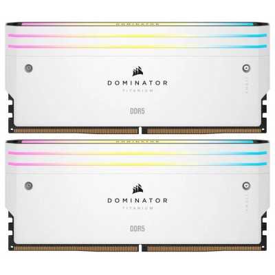 Купить ᐈ Кривой Рог ᐈ Низкая цена ᐈ Модуль памяти DDR5 2x16GB/6000 Corsair Dominator Titanium RGB White (CMP32GX5M2B6000C30W)