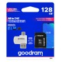 Купить ᐈ Кривой Рог ᐈ Низкая цена ᐈ Карта памяти MicroSDXC 128GB UHS-I Class 10 GOODRAM + SD-adapter + OTG Card reader (M1A4-128