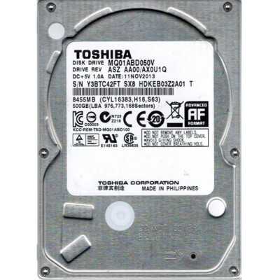 Купить ᐈ Кривой Рог ᐈ Низкая цена ᐈ Накопитель HDD 2.5" SATA 500GB Toshiba 5400rpm 8MB (MQ01ABD050V) Refurbished