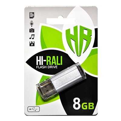 Купить ᐈ Кривой Рог ᐈ Низкая цена ᐈ Флеш-накопитель USB 8GB Hi-Rali Stark Series Silver (HI-8GBSTSL)