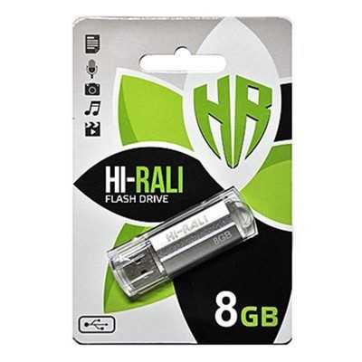 Купить ᐈ Кривой Рог ᐈ Низкая цена ᐈ Флеш-накопитель USB 8GB Hi-Rali Corsair Series Silver (HI-8GBCORSL)