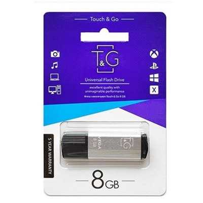 Купить ᐈ Кривой Рог ᐈ Низкая цена ᐈ Флеш-накопитель USB 8GB T&G 121 Vega Series Silver (TG121-8GBSL)