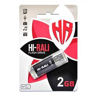 Купить ᐈ Кривой Рог ᐈ Низкая цена ᐈ Флеш-накопитель USB 2GB Hi-Rali Rocket Series Black (HI-2GBRKTBK)