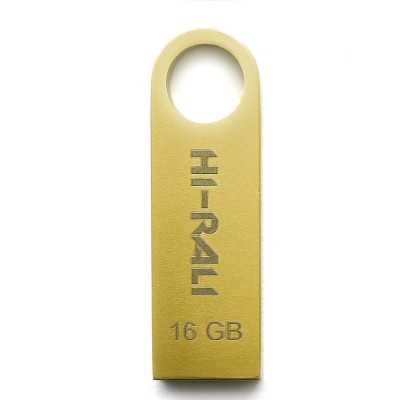 Купить ᐈ Кривой Рог ᐈ Низкая цена ᐈ Флеш-накопитель USB 16GB Hi-Rali Shuttle Series Gold (HI-16GBSHGD)