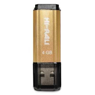 Купить ᐈ Кривой Рог ᐈ Низкая цена ᐈ Флеш-накопитель USB 4GB Hi-Rali Stark Series Gold (HI-4GBSTGD)