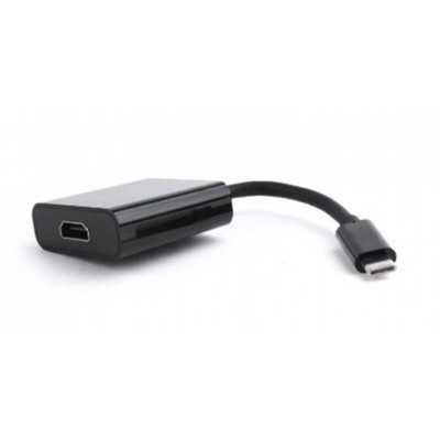 Купить ᐈ Кривой Рог ᐈ Низкая цена ᐈ Адаптер Cablexpert USB Type C - HDMI (M/F), 0.15 м, черный (A-CM-HDMIF-01)