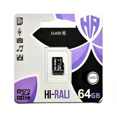 Купить ᐈ Кривой Рог ᐈ Низкая цена ᐈ Карта памяти MicroSDXC 64GB Class 10 Hi-Rali (HI-64GBSDCL10-00)