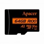 Купить ᐈ Кривой Рог ᐈ Низкая цена ᐈ Карта памяти MicroSDXC 64GB UHS-I/U3 Class 10 Apacer (AP64GMCSX10U8-R) + SD адаптер