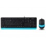 Купить ᐈ Кривой Рог ᐈ Низкая цена ᐈ Комплект (клавиатура, мышь) A4Tech F1010 Black/Blue USB