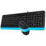 Купить ᐈ Кривой Рог ᐈ Низкая цена ᐈ Комплект (клавиатура, мышь) A4Tech F1010 Black/Blue USB