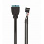 Купить ᐈ Кривой Рог ᐈ Низкая цена ᐈ Кабель Cablexpert USB 2.0 9-pin - USB 3.0 19-pin (F/M), внутренний, черный, 0.15 м (CC-U3U2-