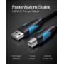 Купить ᐈ Кривой Рог ᐈ Низкая цена ᐈ Кабель для принтера Vention USB - USB Type-B (M/M), 3 м, Black (VAS-A16-B300)