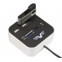 Купить ᐈ Кривой Рог ᐈ Низкая цена ᐈ Концентратор USB 2.0 Frime 3хUSB2.0, SD, MS, TF Black/White (FHC-AllinOne3p2W)