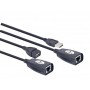 Купить ᐈ Кривой Рог ᐈ Низкая цена ᐈ Кабель Cablexpert USB - RJ-45 (M/F), удлинитель USB 2.0 по витой паре, до 30 м, черный (UAE-