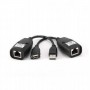 Купить ᐈ Кривой Рог ᐈ Низкая цена ᐈ Кабель Cablexpert USB - RJ-45 (M/F), удлинитель USB 2.0 по витой паре, до 30 м, черный (UAE-