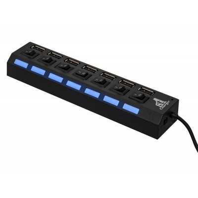 Купить ᐈ Кривой Рог ᐈ Низкая цена ᐈ Концентратор USB 2.0 1stCharge 7хUSB2.0 Black (HUB1STU20702)
